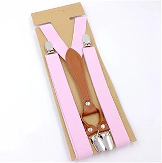 Tirante Tirantes for hombre y mujer, de cuero for adultos, extremo recortado Y espalda ajustable, tirantes elásticos for pantalones, cinturón, cinturón for fiesta de boda