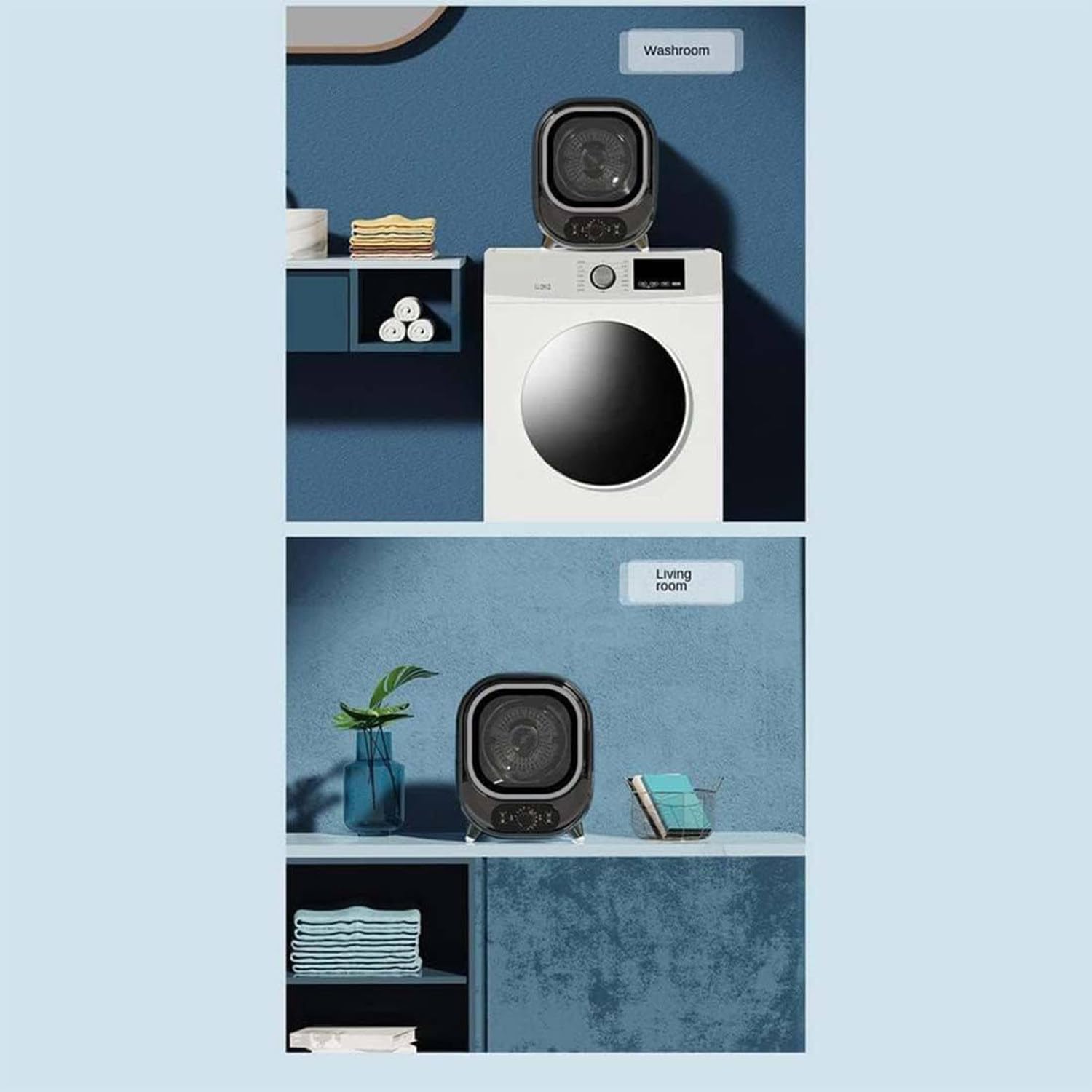Sèche-Linge À Condensateur Portable, Mini-Sèche-Linge Compact, Capacité Charge 0,8 Kg, Petit Sèche-Linge, Capacité De 5 Kg, Idéal pour Un Comptoir Ou Un Montage Mural,D