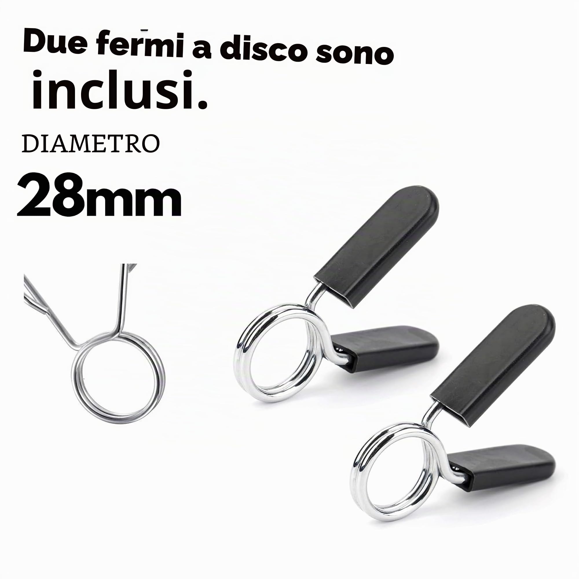 Bilanciere Palestra in Acciaio con Fermadischi Inclusi - Bilanciere 28mm Cromato 220 cm (11 KG) - Attrezzi Palestra Casa - Fitness Home Gym - Allenamento a Casa ottimale