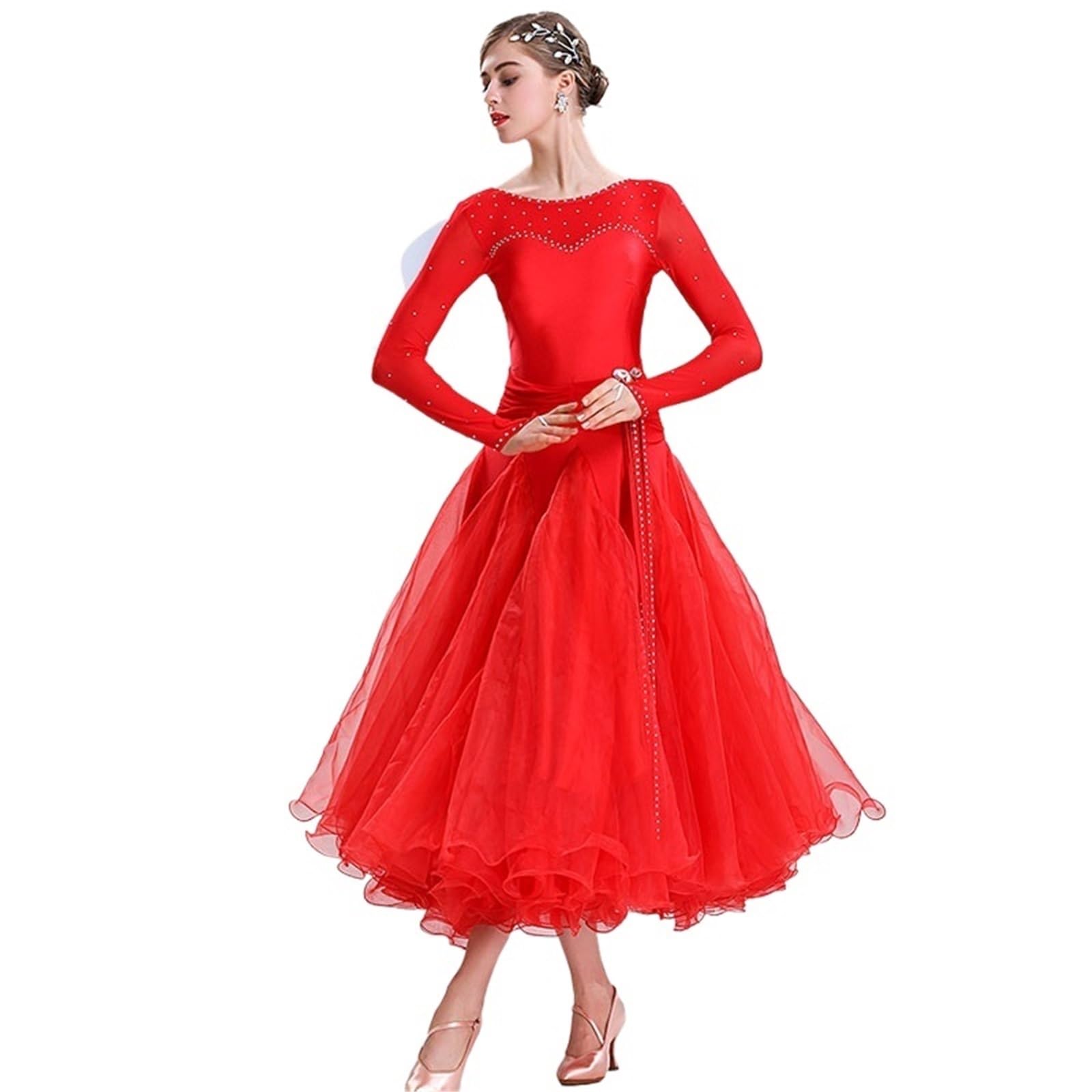 Robe de danse de salon costume de compétition valse 3XL