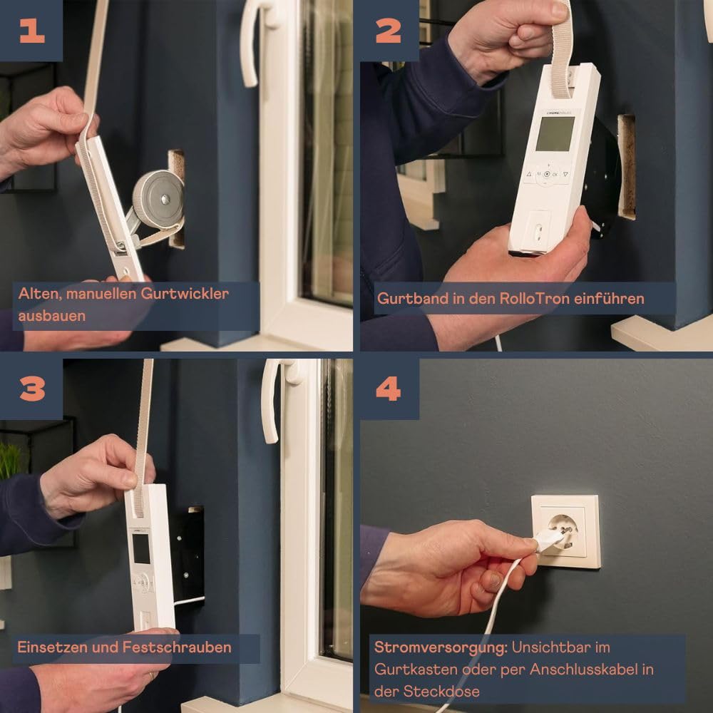 Home Pilot - Power Version | Gurtwickler premium smart für schwere Rollläden (bis 60 kg) und großem Gurtkarten | Kompatibel mit Gateway premium zur smarten App-Steuerung - 10182360