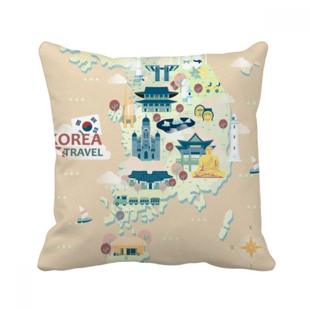 Coussin Grand Bouddha Corée Oreiller de Canapé multicolor pour Ambiance Zen et Déco Salon 40x40cm