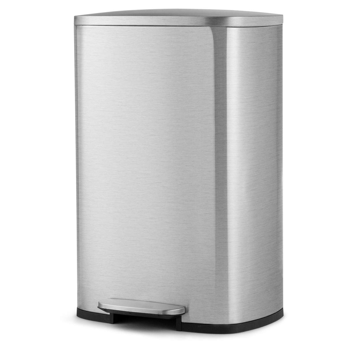 TANGZON 50L/68L Recycling Pedal Bin, Stainless Steel Kitchen Bin with Soft Close Lid, Handle & Non-Slip Base, Fingerprint-Proof Waste Separation Trash Can (50L, with Removable Bucket, Silver) โ image 1
