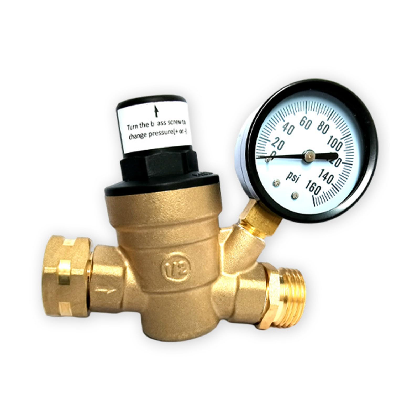 RVsWater regolatore di pressione professionale valvole di riduzione della pressione con manometro regolabile per rimorchio da viaggio