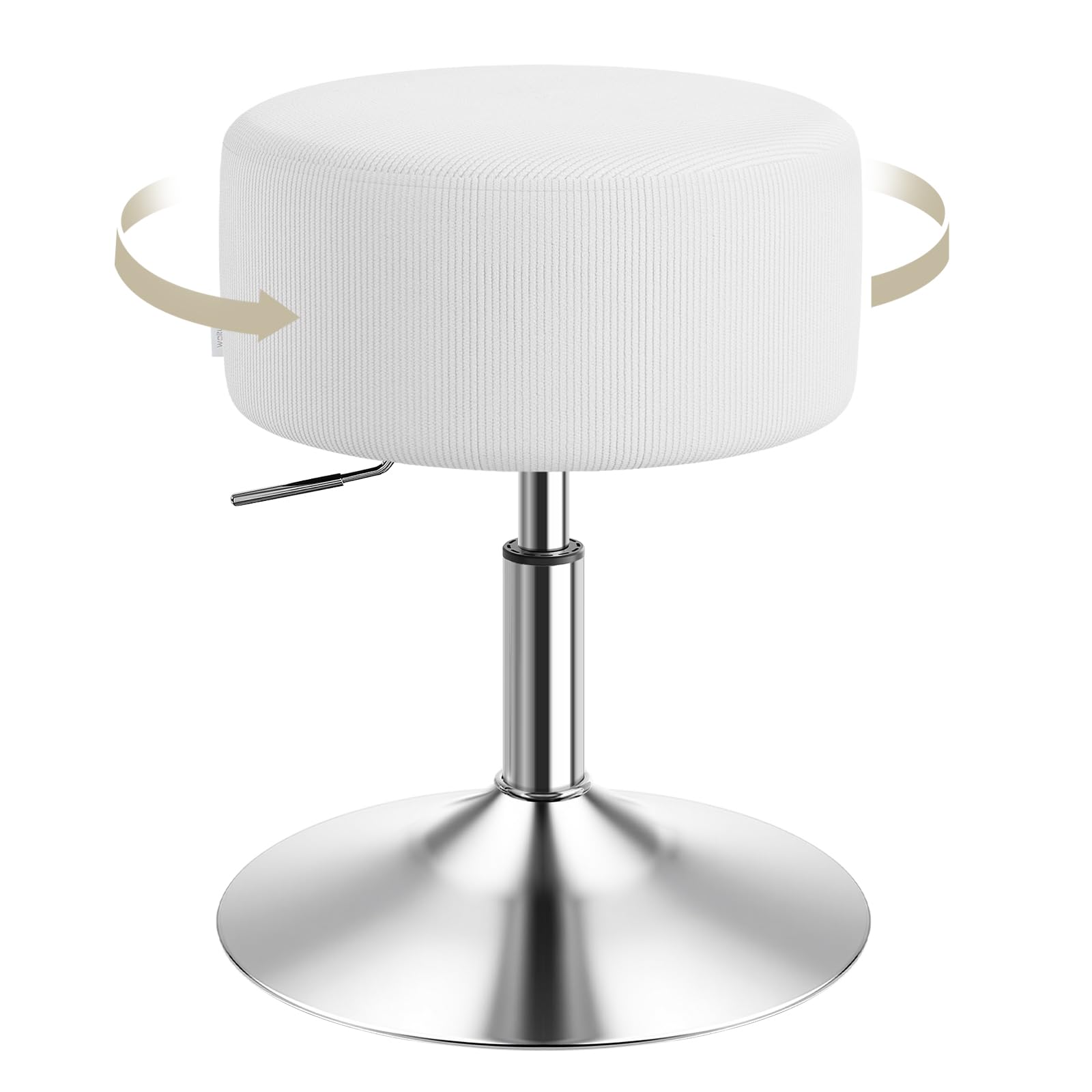 Sgabello Girevole LOKKHAN Con Ruote, Regolabile 48-58 Cm, In Similpelle Nera, Stile Industriale