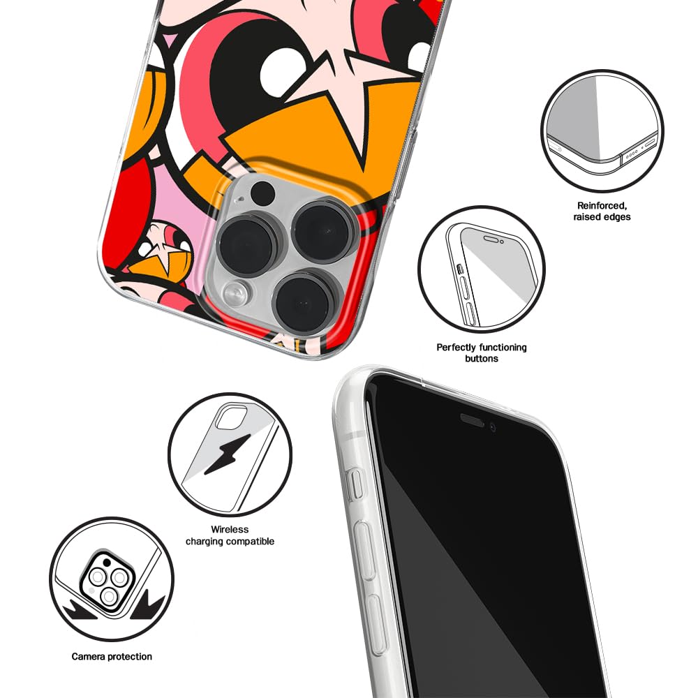 ERT GROUP Custodia Per IPhone 14 Pro Con Liccia Ufficiale The Powerpuff Girls - Modello 041, Cover In TPU Flessibile Con Protezione Rinforzata