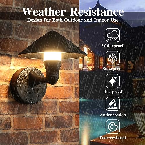 HLFVLITE LED Outdoor Wall Light, Black Aluminum Outside Wall Light, IP54 Waterproof Exterior Wall lamp for Porch Yard, Garage - Image 4