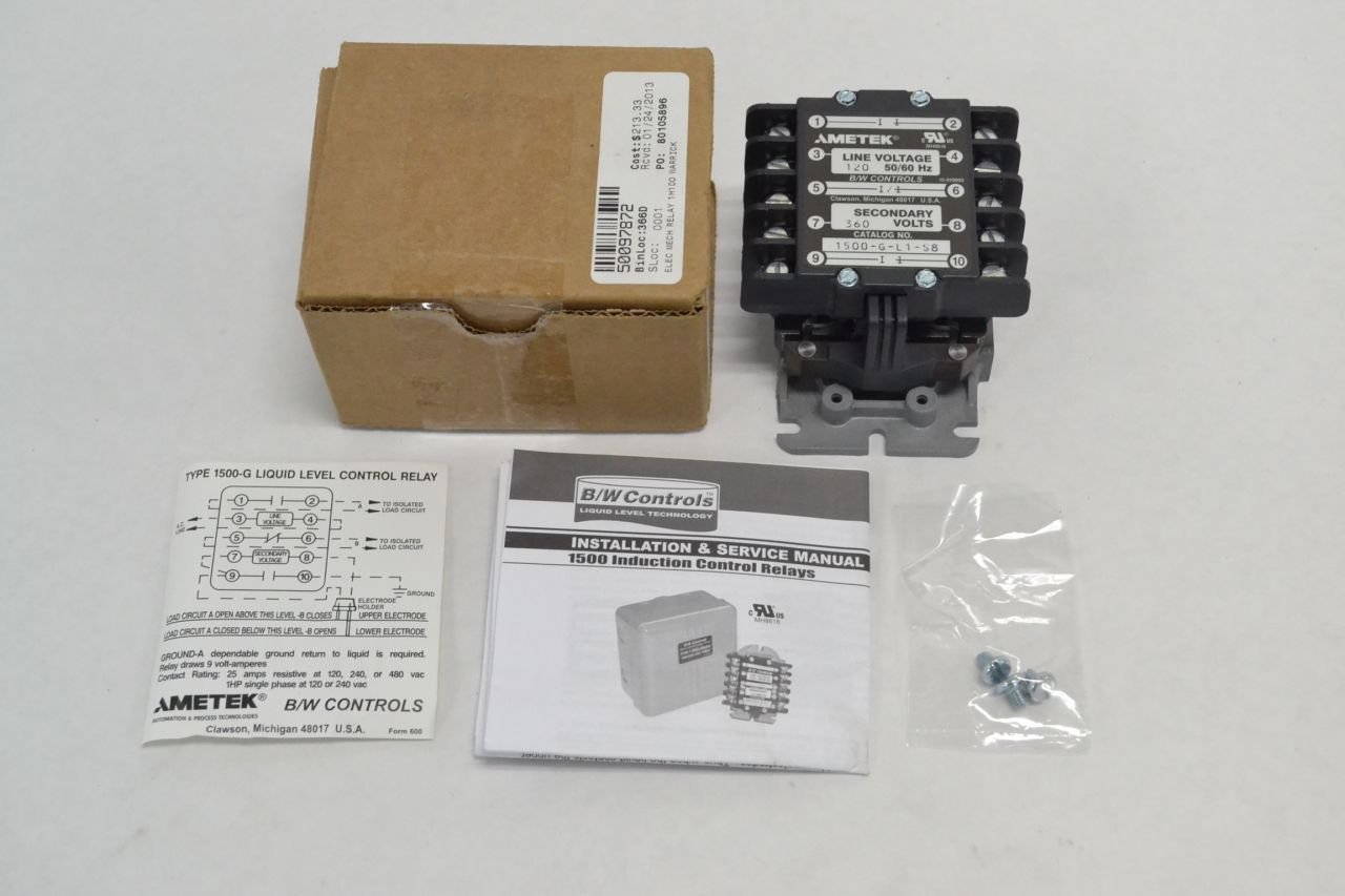 B/W Controls 1500-G-L1-S8 Liquid Level Control Relay