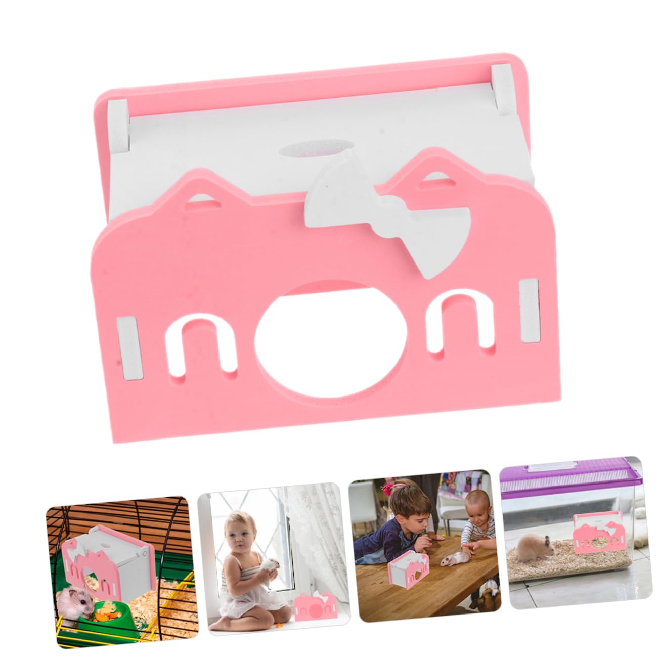 HANABASS Guinea Pig Hideout House Small Animal Wooden Hut Hamster Hut Playhouse for Hiding Resting Accessory for Hamster Guinea Pig Decor