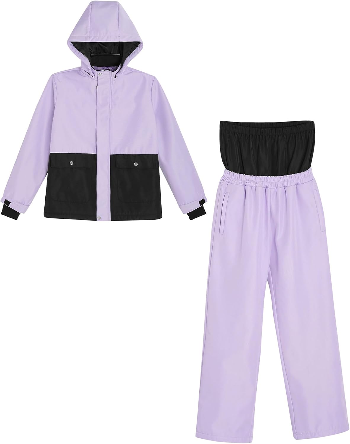 Kids Girls Boys Snowsuit Winter Jacket with Pants Hooded Waterproof Ski Suit Windproof Winter Suit