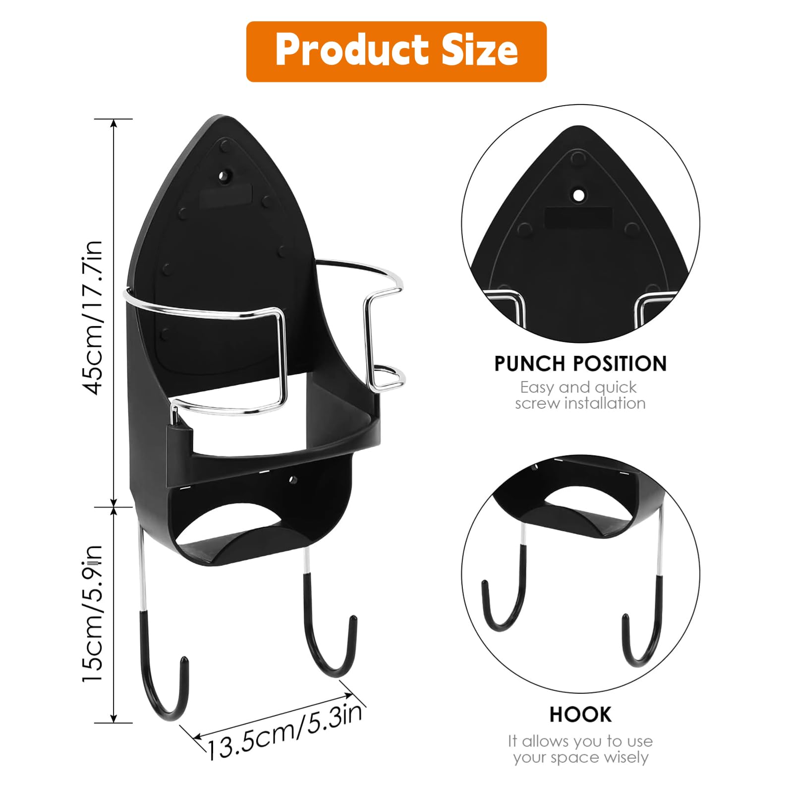 Supporto Per Ferro Da Stiro E Asse Da Stiro - Mensola Da Parete, Portata 30 Libbre - Per Lavanderia E Casa - Foto 6
