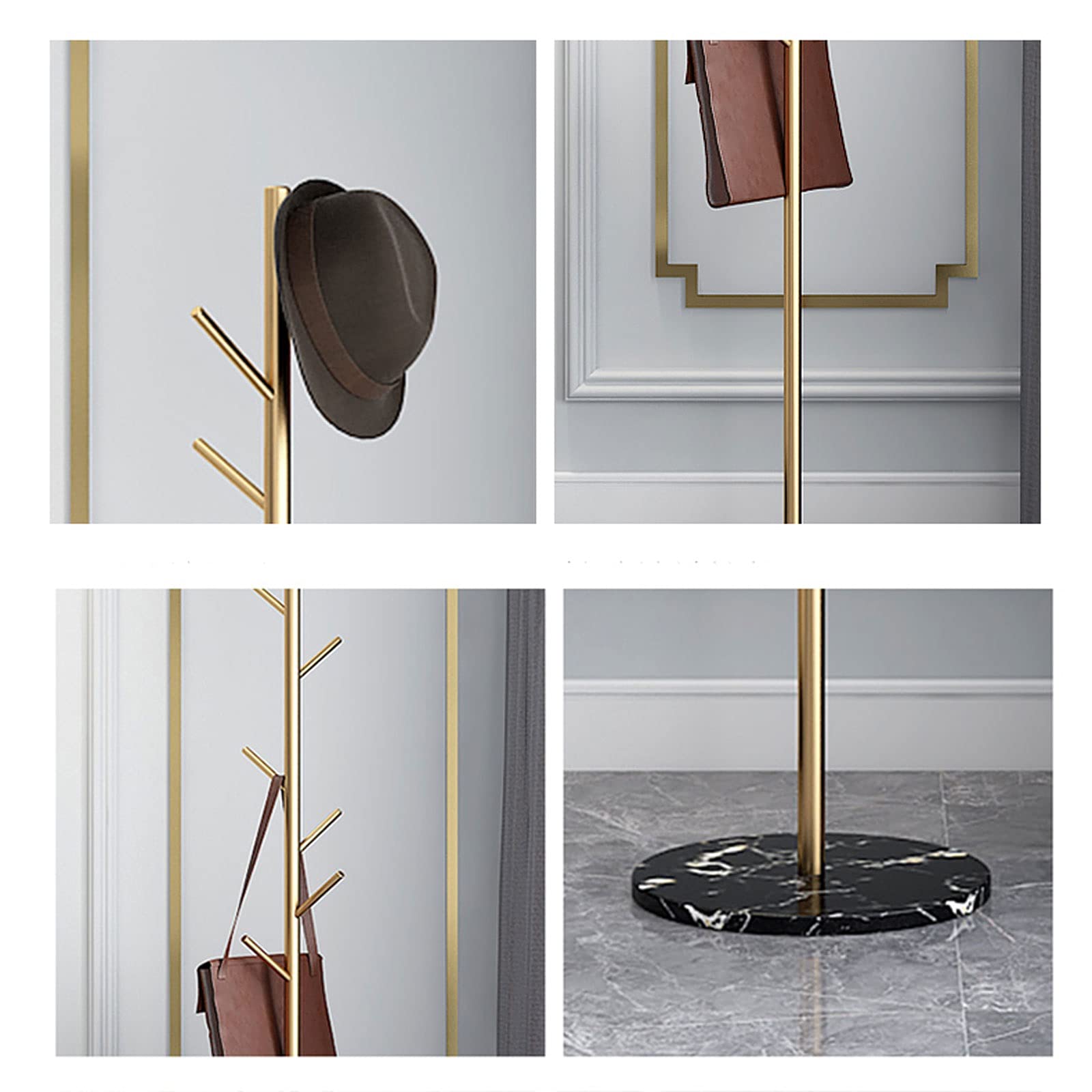Bastidor de abrigo Racks de abrigo de hierro, independiente, soporte de estante de sombrero, ocho ganchos, puede colgar abrigos, sombreros, paraguas, ropa, bufandas, for el hogar y la oficina Tenedor