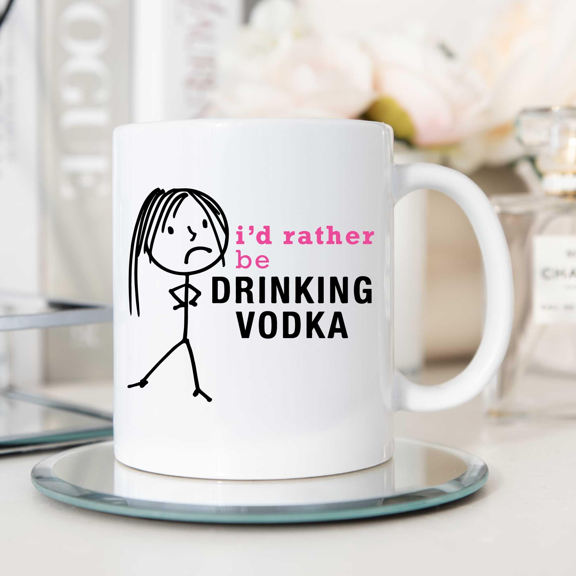 60 Second Makeover Women's White Limited I'd Rather Be Drinking Vodka Mug Cup Gift Friend Christmas Birthday Gift