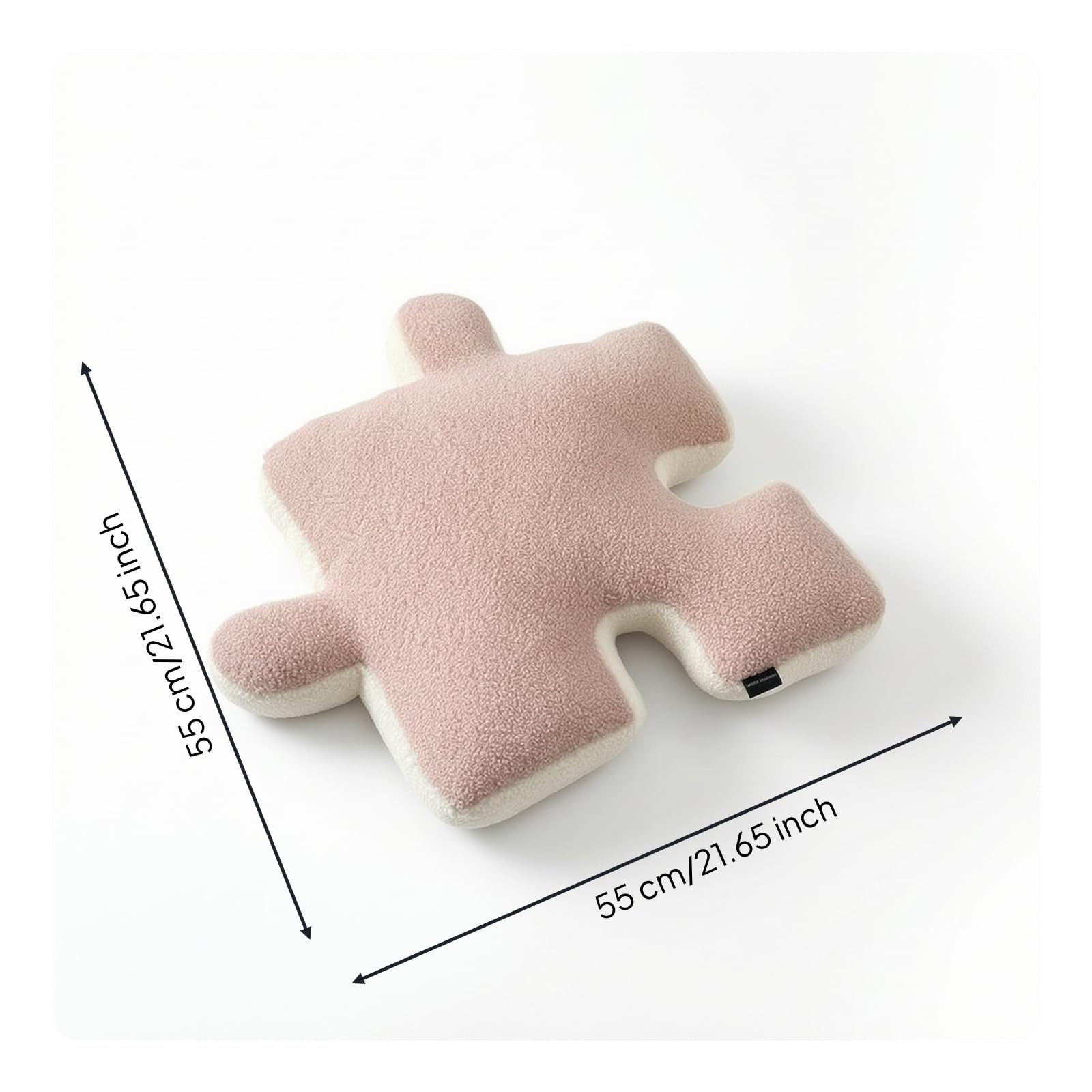 Sharplace Dekokissen Puzzle Kissen Bodenkissen Sitzkissen Rückenkissen aus Plüsch mit Kuscheliger Bouclé Textur Und Organischer Form für Teppichzone, Europäisches Rosa