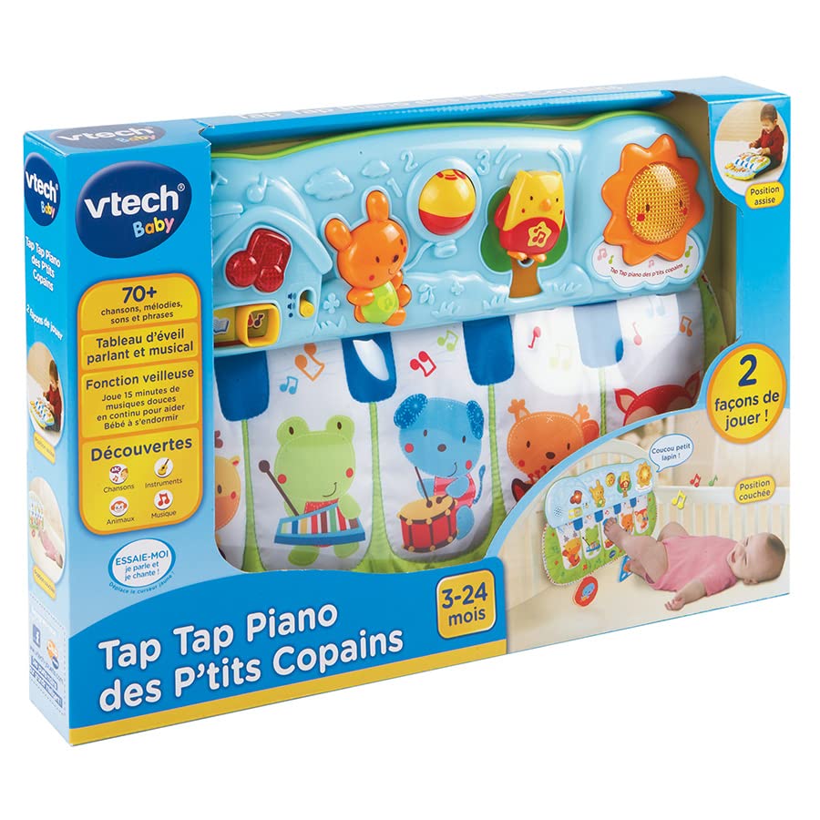 VTech - Tap Tap Piano des P'tits Copains, Piano Interactif et Sensoriel Lit Bébé, Jeu au Sol, Jouet d'Activité et de Développement, 5 Touches en Tissu, Cadeau Bébé Dès 3 Mois VTech - Tap Tap Piano des P'tits Copains, Piano Interactif et Sensoriel Lit Bébé, Jeu au Sol, Jouet d'Activité et de Développement, 5 Touches en Tissu, Cadeau Bébé Dès 3 Mois