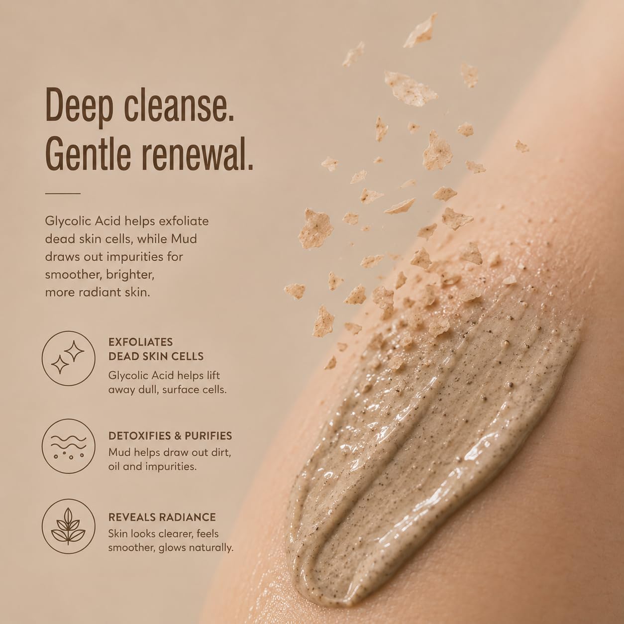 Pixi Beauty Glow Mud Cleanser | Limpiador Facial Diario Purificante con 5% de Ácido Glicólico | Exfolia y Purifica Suavemente los Poros y Ilumina sin Despojar la Piel | 135 ml / 4.57 fl oz