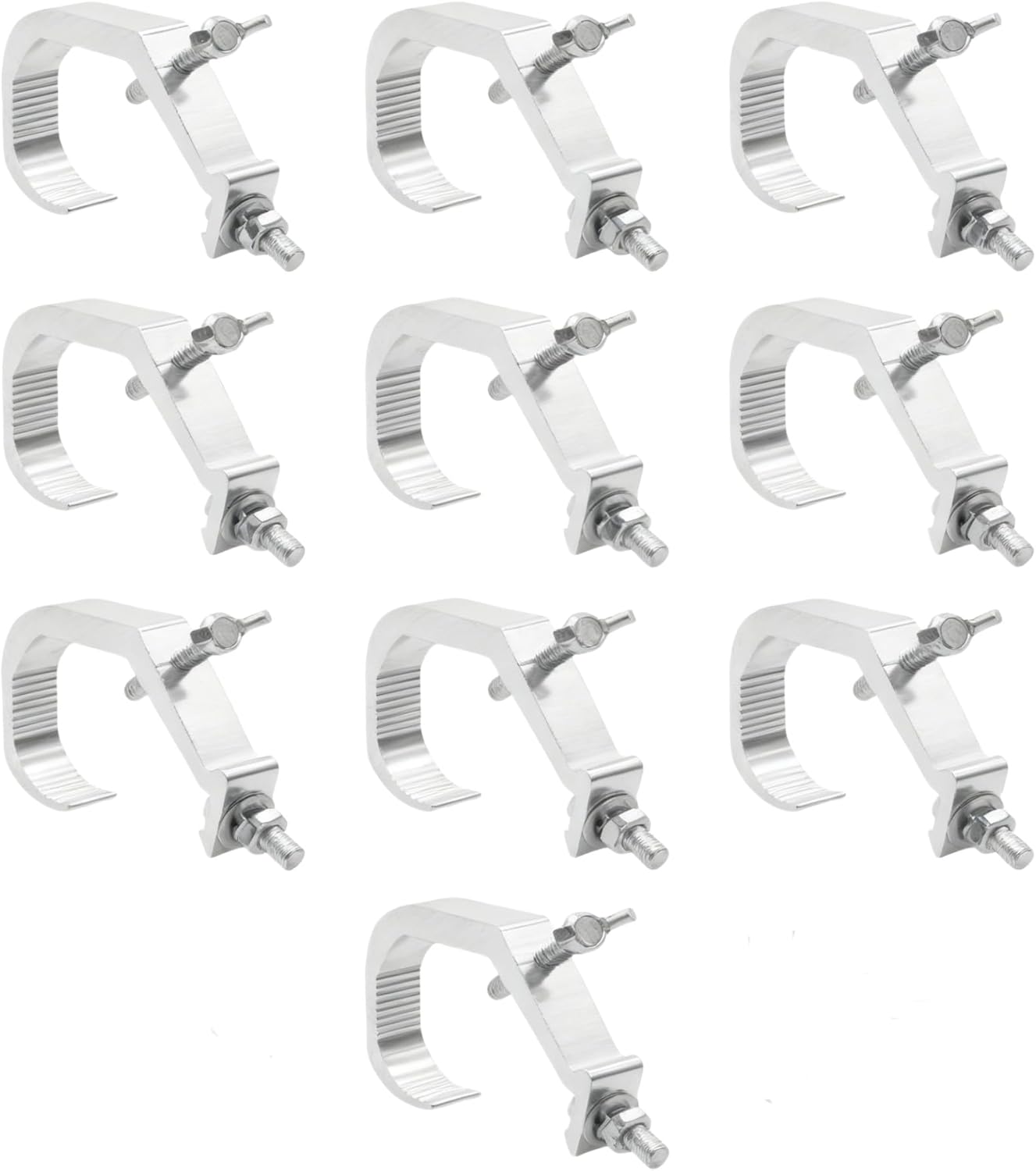 Stage Light Clamp Hook,Aluminum Alloy C-Clamp Safety Hang on Truss for Heavy Duty 88LBs,Moving Head Light,DJ Par Lgiht,Suitable for 32-58mm Pipe Diameter (Pack of 10)