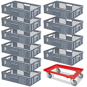 Brb 10er Set Euroboxen mit Transportroller