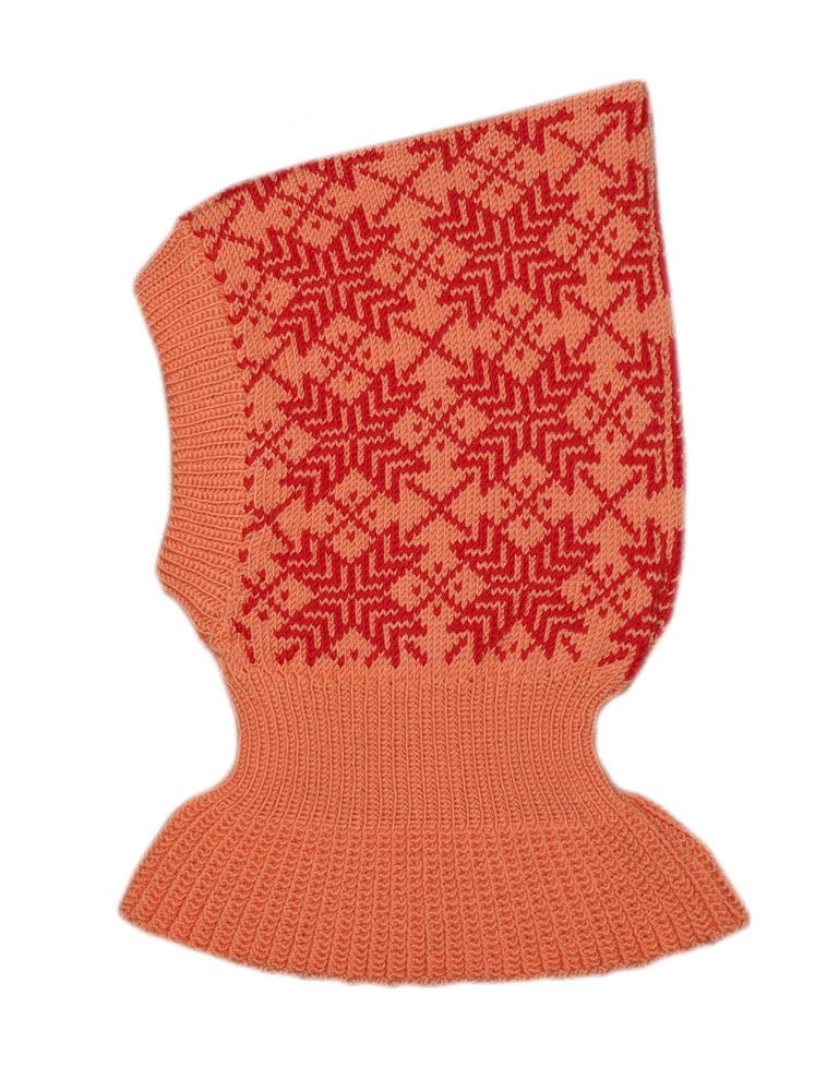 Tevirp Orange-Red 100% Merino Wool Balaclava Hat Scarf Baby Knit (M, )