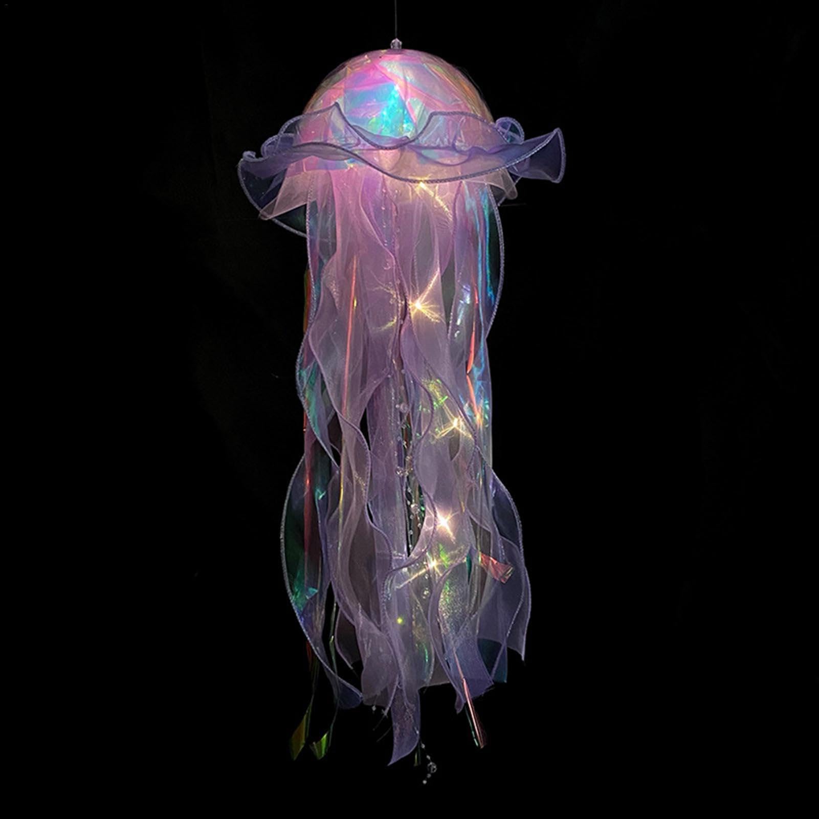 Zibeem Jellyfish Shape Lamp,Creative Jellyfish Chandelier LED Fantasy Jellyfish Lamp,Glowing Jellyfish Hanging Fashion Lamp,Room Decor Theme Restaurant Decoration Atmosphere Decoration Lamp