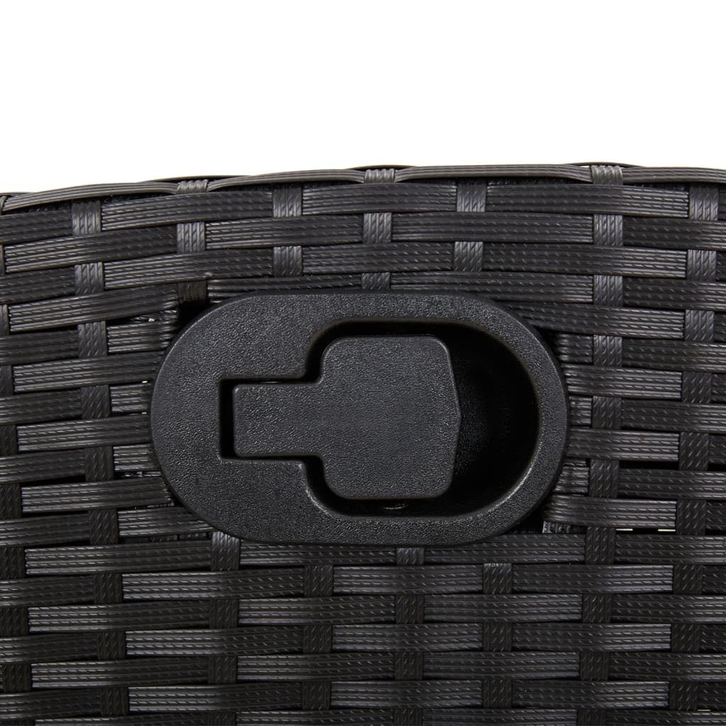 vidaXL Sillón Reclinable de Jardín con Reposapiés, Silla con Respaldo, Asiento Exterior, Sillón Descanso para Terraza Patio, Ratán PE Negro