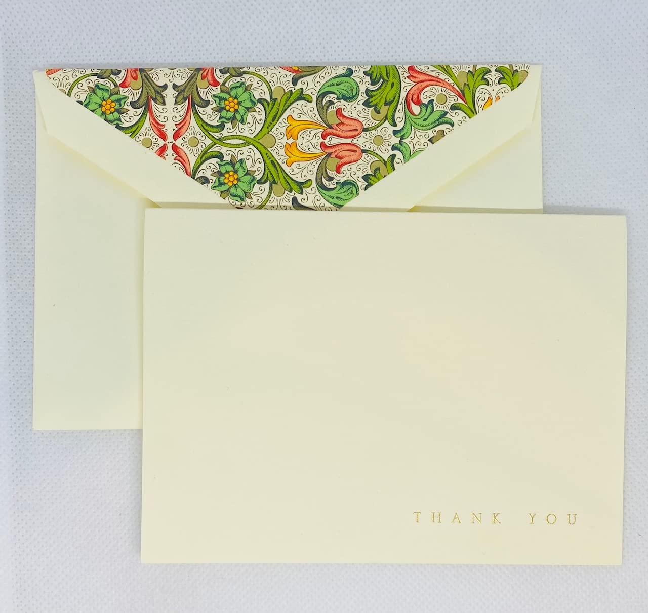 Crane & Co. 10 Engraved Red Florentine Fold-Over Thank You Note