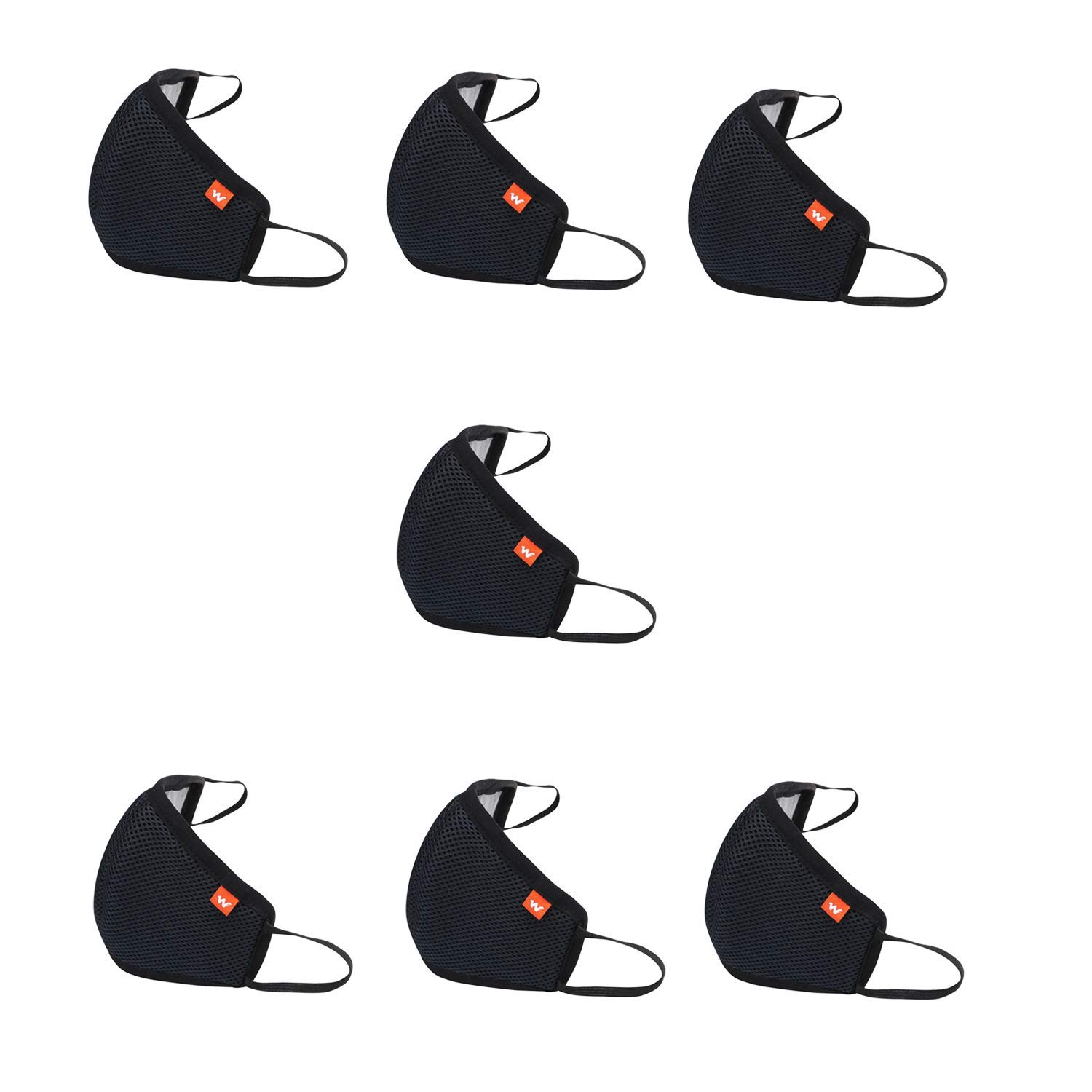 Wildcraft Hypa Shield 6-Layer W95 Reusable Outdoor Protection Mask,Anti-pollution,Anti-dust and Anti-bacterial,Size L (Pack of 7)