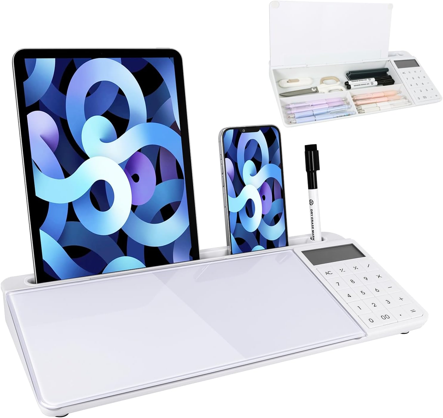 Small Glass Desktop Whiteboard Dry Erase Board with