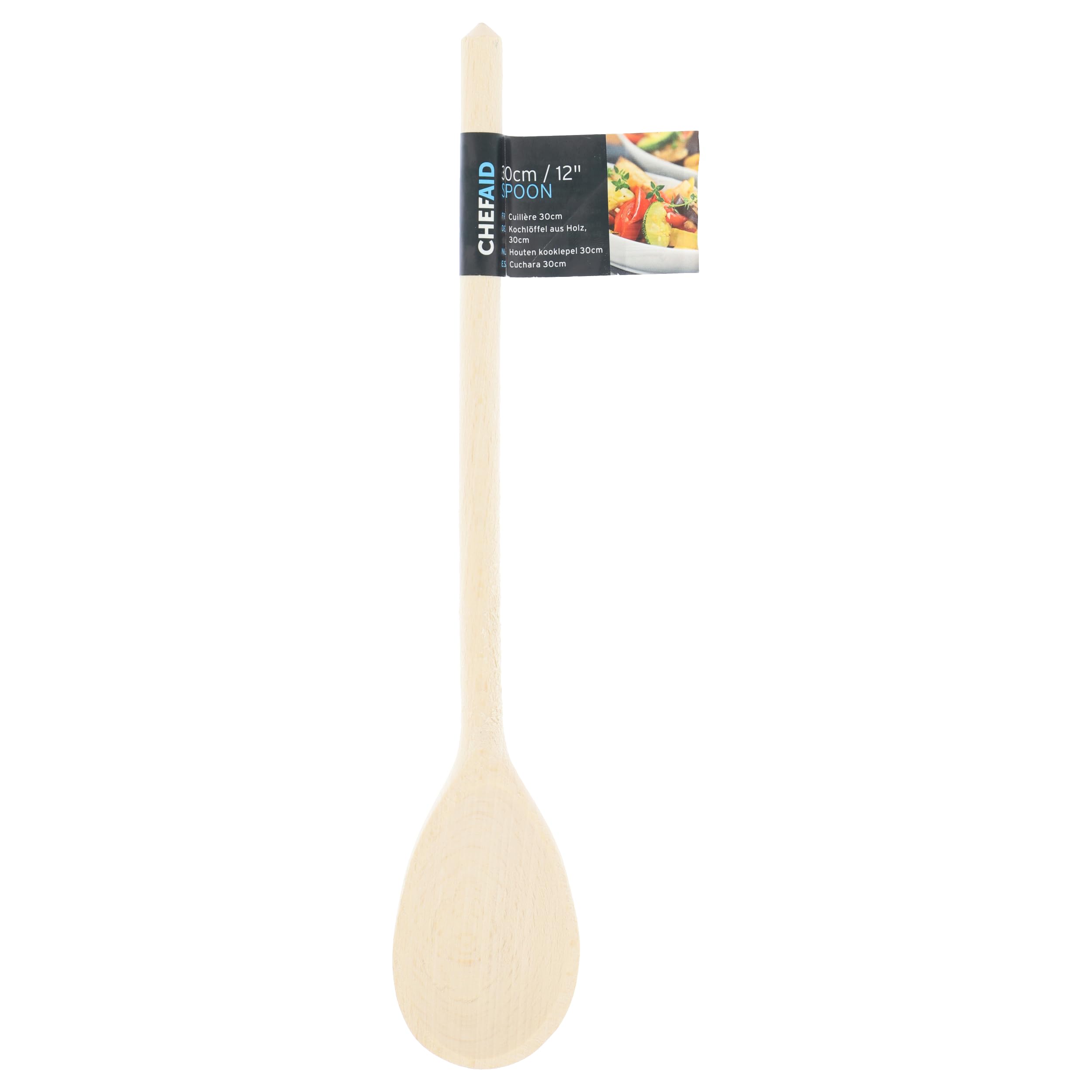 Chef Aid 12 Inch Spoon, Perfect for home Baking and Cooking, Crafted with a oval spoon edge for ease of use and sourced from well managed forests, Non Stick Friendly Kitchen Essential