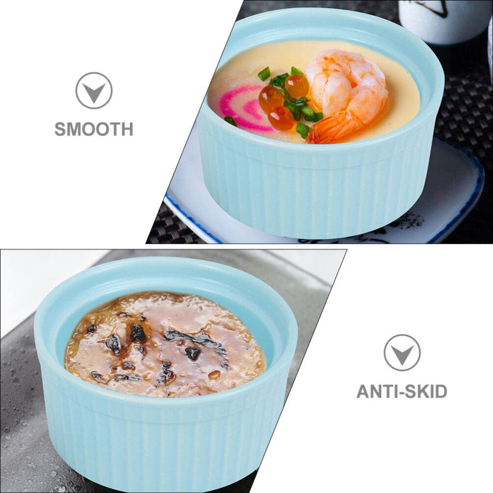 2 pièces ramequins en Porcelaine Plats à soufflé Tasses de Cuisson Bols à Dessert en céramique Bols à Pudding Bol de Nourriture pour crème brûlée crème glacée Trempette sauces Tasse