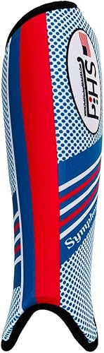 Miniatura 5 de Espinilleras de hockey sobre césped Force Symphony Colors Blanco Azul Verde azulado Tallas Pequeñas Medianas Grandes