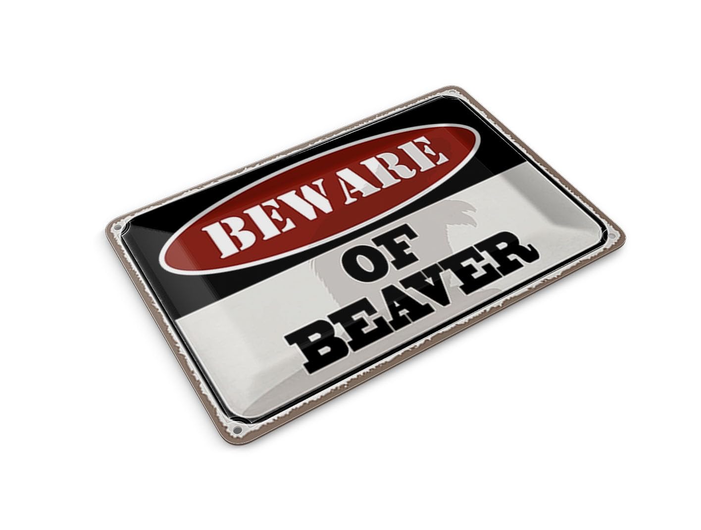 Femer Tin Postcard Saying 14 x 10 cm Beaver Metal Decorative Sign