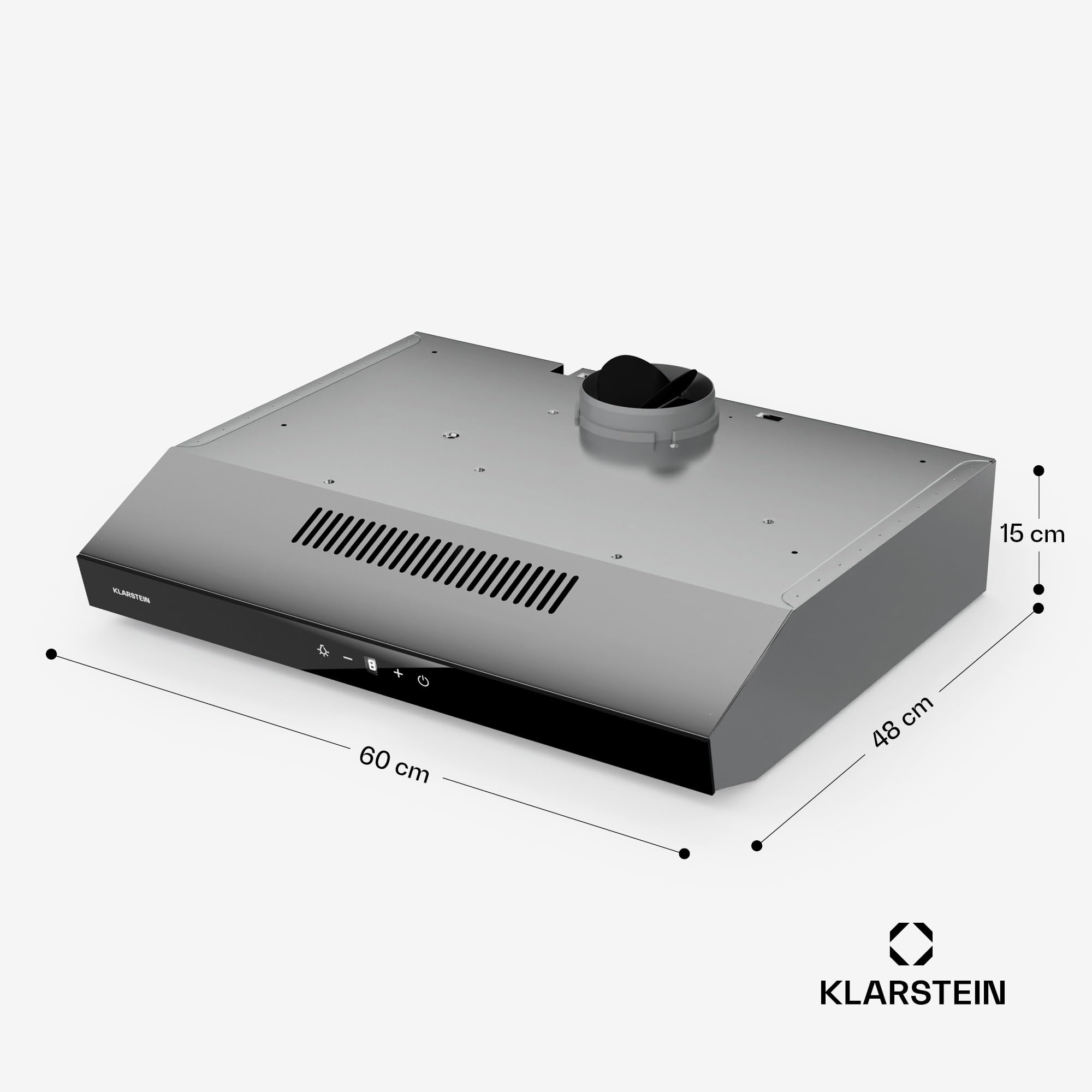 Klarstein Dunstabzugshaube 60cm Abluft Edelstahl 175 m³/h LED Touch-Bedienfeld