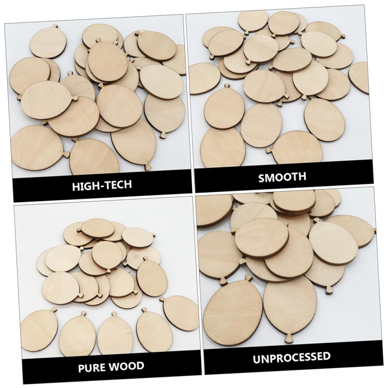 NBEADS 20 pannelli in legno, 14,9 × 9 cm, forma ovale, non finito, sottile, in legno vuoto, ovale, per artigianato fai da te, matrimonio, Natale, ornamenti da appendere