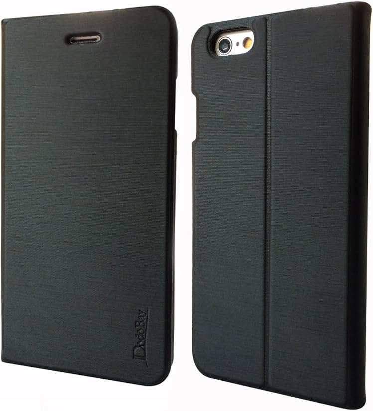 DodoBay Luxury Ultra Slim Fit Flip Folio PU Leather Case Cover Wallet Folding Stand with Credit Card Slot for Apple iPhone 6 Plus 5.5" - Black