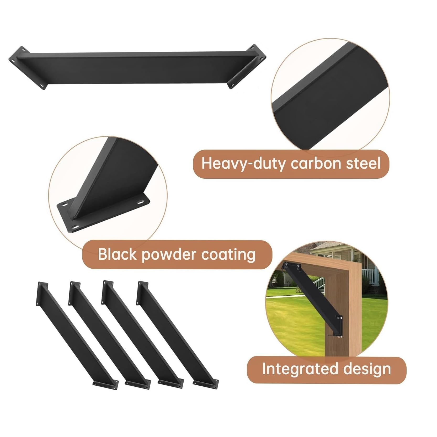 Staffa di Supporto Angolare A 45 Gradi per Gazebo Case Sull'albero Baite Patii,Ferramenta di Supporto per Travi in Legno,Kit di Connettori per Pergola in Acciaio(Size:8 PCS)