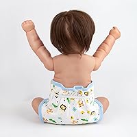 Vista 4 de 4 pañales de tela reutilizables para muñeca de bebé, ajuste reutilizable de 17 a 22 pulgadas, accesorios para muñecas Reborn (estampado de animales)