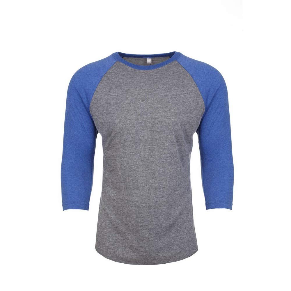 Tri-Blend 3/4-Sleeve Raglan (6051) Vintage Royal/Premium Heather, L