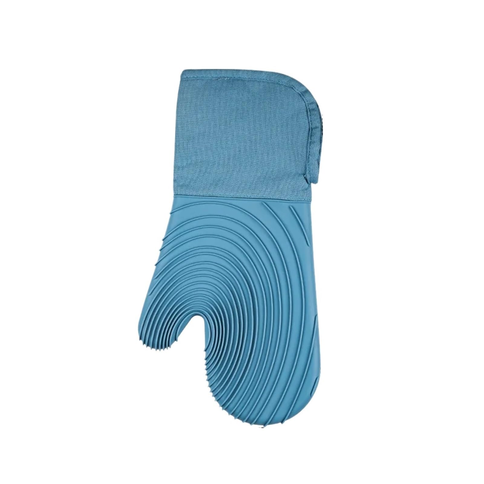 Silicone Cotton Heat Resistant Oven Mitts Kitchen Thickened Anti Scald Microwave Baking Gloves(Blue B3)