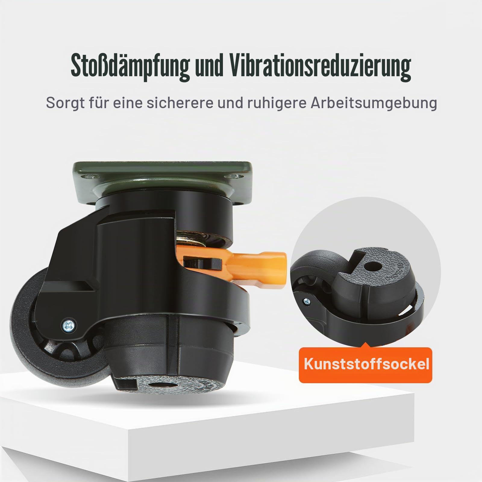 VEVOR 4er-Set Lenkrolle φ50,8mm Möbelrolle Höhenverstellbar Transportrolle 0,5 Tonnen Tragfähigkeit Schwerlastrolle aus Nylon Nivellierrolle Lastrolle Laufrolle für Holzregale Möbel Werkbänke
