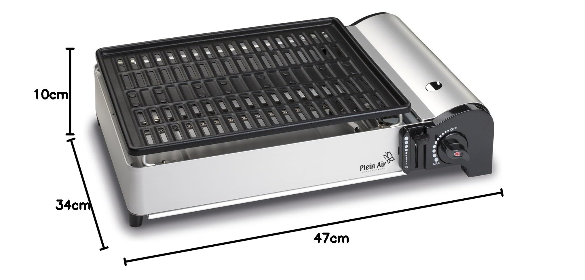 Kemper Barbecue gaz Portable 1900W, Plancha gaz Anti‑adhésive, Idéal Camping, terrasse, Balcon