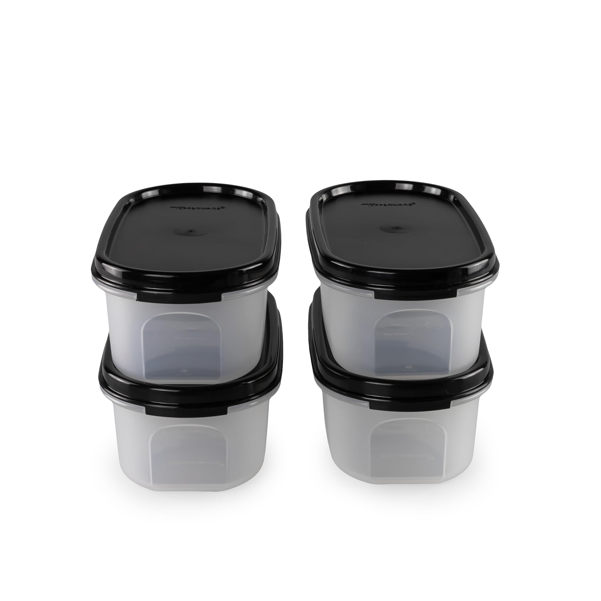Tupperware Eidgenossen - Juego de 4 botes de 500 ml, color negro