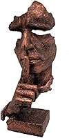 SMRTHMRT Copper Abstract Thinker Keep Silence Statue - Creative Resin Sandstone Sculpture for Home Office Decor