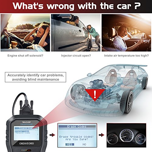 OBD2 Scanner, SEEKONE SK819 Universal Car Code Reader Professional Vehicle Diagnostic Tool Auto Check Engine Light Scan Tool for All OBDII Protocol Cars Since 1996 - Thumbnail 4