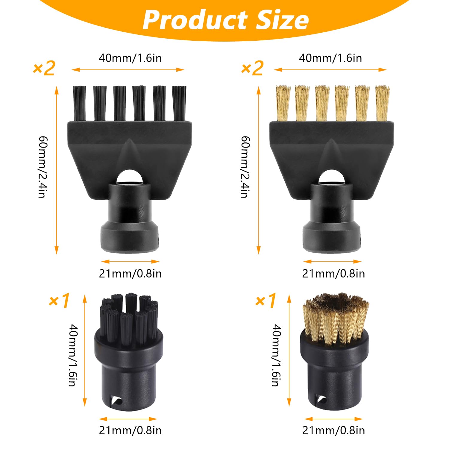 Set Spazzoline Per Pulitori Kärcher | 4 Pezzi In Ottone Per Modelli SC E SI