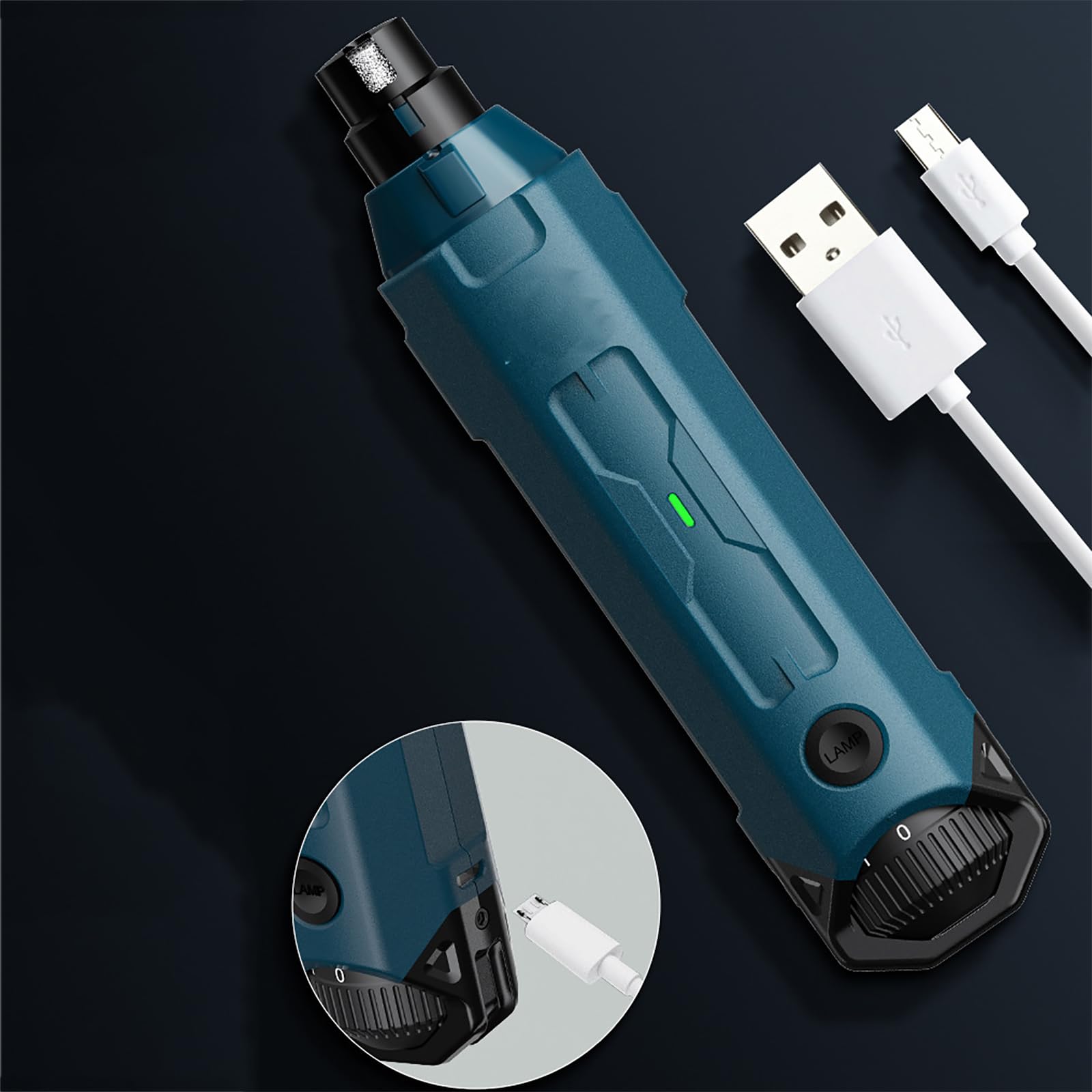 TsoLay Cortauñas para Gatos, Molinillo De Uñas para Perros con 2 Luces LED, Cortauñas Eléctrico Recargable para Mascotas De 6 Velocidades, Mango Ergonómico, para Perros Mascotas Gatos