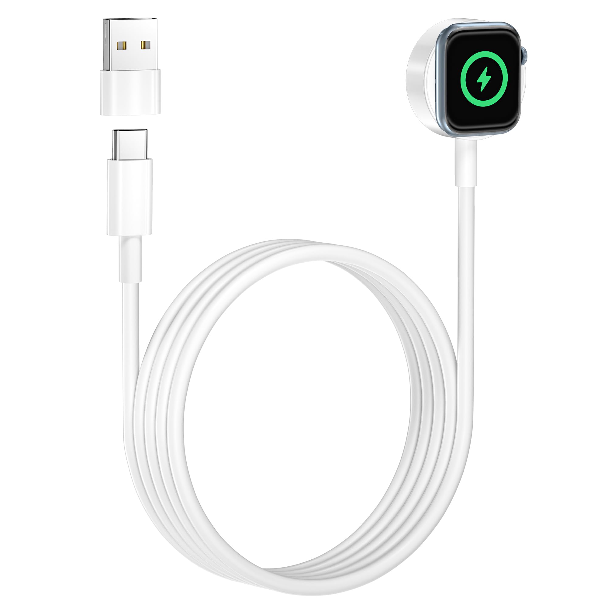 Kabel ładujący Apple Watch 2M Magnetyczna ładowarka z Szybkim ładowaniem ładowarka Apple Watch Kompatybilna z iWatch Series 11/10/9/8/7/6/5/4/3/2/SE