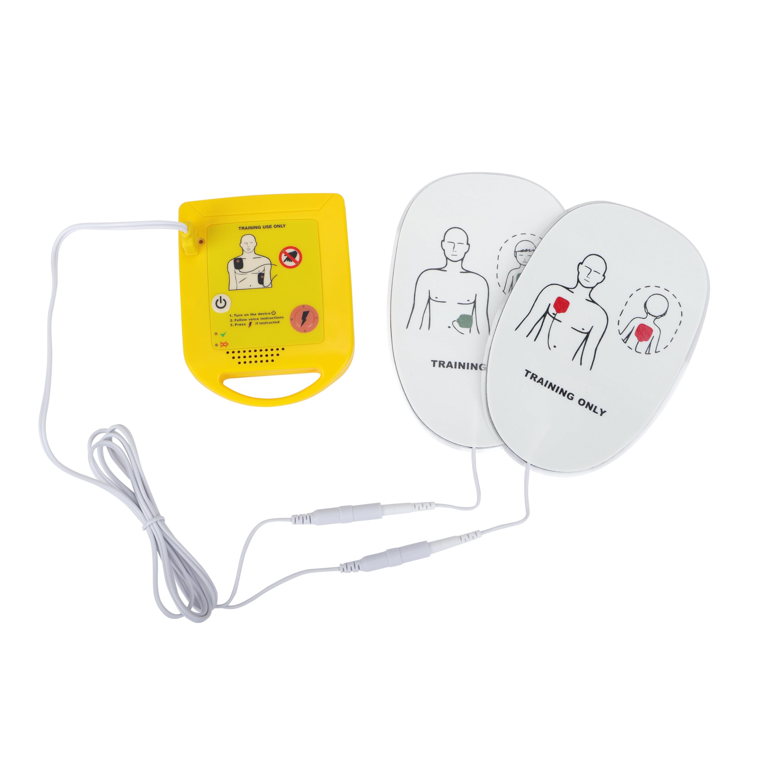 Updated Mini AED Trainer XFT-D0009 Training Set Teaching Device First Aid Train Machine First Aid Training Kit Adult Child Pad Updated Version Student Study Tool English Language Louder Voice Prompts