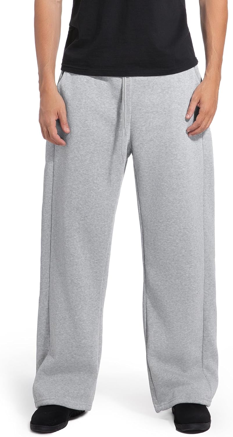 Qlarnaweer Men's Sweatpants Joggers Baggy Wide Leg Lounge Pants with Pockets Casual Athletic Sweats - Image 4