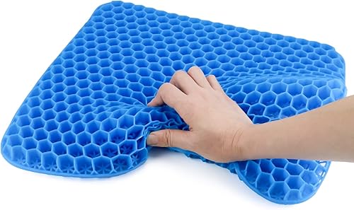 Miniatura 7 de QWORK Cojín de asiento de gel, cojín de gel ortopédico, fresco, transpirable y antideslizante para automóvil, oficina, hogar, silla de ruedas